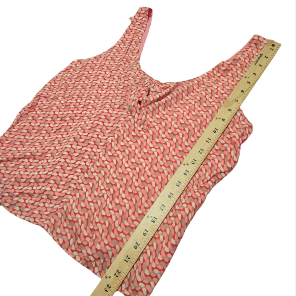 Anthropologie Maeve Verena Tie Front Tank Top Red Pink Multi Print Size S - Picture 6 of 11